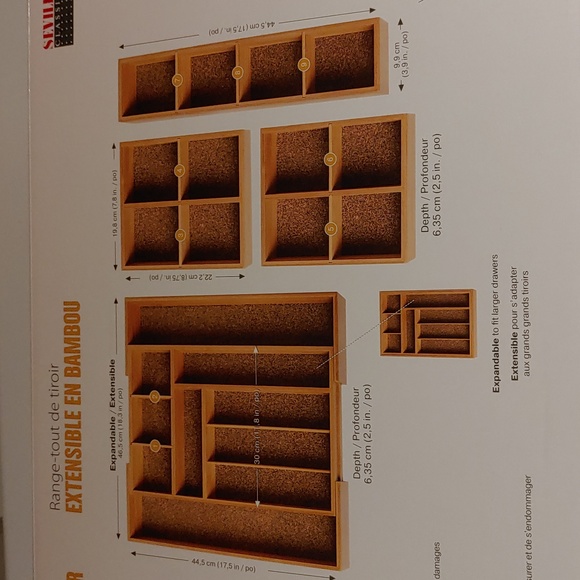 NIB Expandable Bamboo Drawer Organizer - Picture 5 of 8